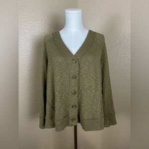 Vince Camuto Khaki Cardigan Sweater